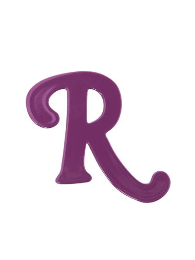 Raf Simons Logo-plaque Brooch Pin In Purple