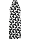 BOTTEGA VENETA ABSTRACT TRIANGLE ELASTICATED DRESS