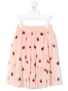 Stella Mccartney Sequinned Strawberry-print Skirt In Pink