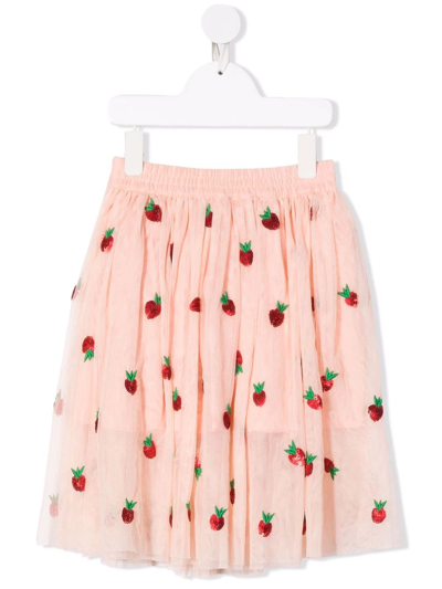 Stella Mccartney Kids' 亮片缀饰伞形半身裙 In Pink