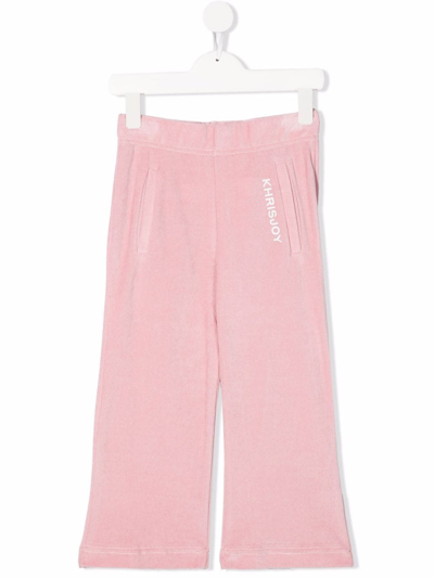 Khrisjoy Kids' Logo-print Track Trousers In Pink