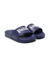 Palm Angels Logo-print Open-toe Sandals In Blue