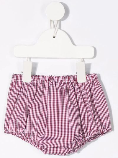 La Stupenderia Babies' Checked Mid-rise Bloomers In Red