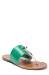 Frances Valentine T-strap Sandal In Green Oyster