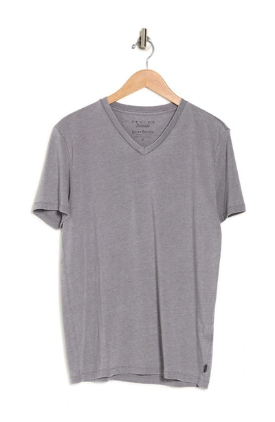 Lucky Brand V-neck Burnout T-shirt In Frost Grey