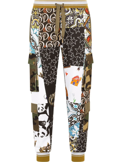 Dolce & Gabbana Patchwork Graphic-print Track Pants In Combined_colour