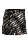Hugo Boss Recycled-material Swim Shorts With Monogram Print In Black