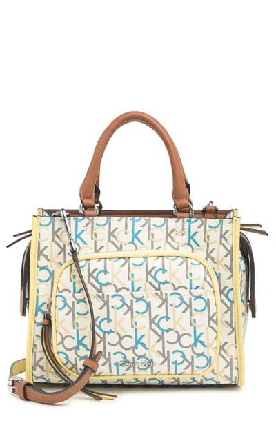 Calvin Klein Sawyer Satchel In Ch Whiite Multi