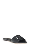 Attico Leather Flat Sandals In Black