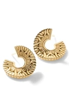 John Hardy 18k Yellow Gold Classic Chain Patterned Radial Hoop Earrings In Gold 18k