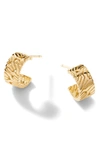 John Hardy 18k Yellow Gold Classic Chain Patterned Huggie Hoop Earrings In Gold 18k