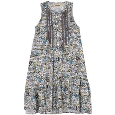 Zadig & Voltaire Kids' Girls Blue Floral Crêpe Dress