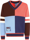 DOLCE & GABBANA COLOUR-BLOCK INTARSIA WOOL JUMPER