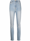 Philipp Plein Super High Rise Skinny Jeggings In Blau