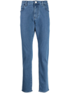 Giorgio Armani Low-rise Straight-leg Jeans In Blau