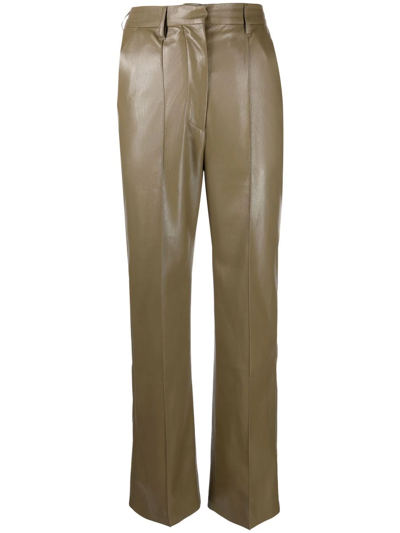 Nanushka High-waisted Trousers In Green