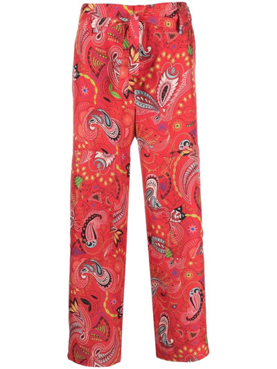 Etro Printed High-rise Straight-leg Jeans In Pink