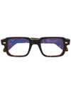 Cutler And Gross Tortoiseshell Square-frame Glasses In Braun