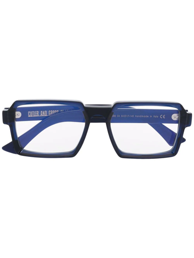 Cutler And Gross Square-frame Optical Glasses In Blau