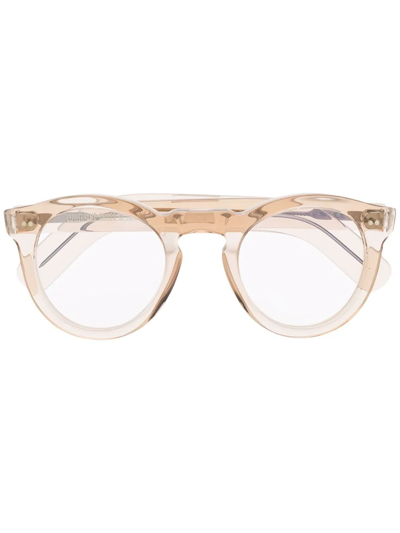 Cutler And Gross Transparent Round-frame Glasses In Nude