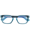 Cutler And Gross Transparent Square-frame Glasses In Blau