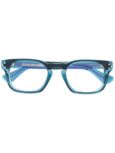 Cutler And Gross Transparent Square-frame Glasses In Blau