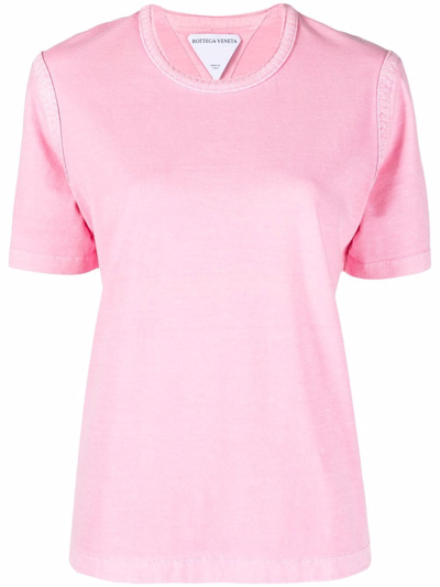 Bottega Veneta Overlock-stitch T-shirt In Rosa