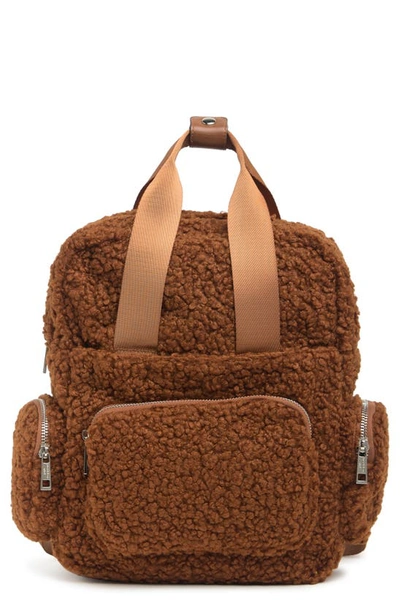 Madden Girl Faux Shearling Backpack In Brown