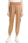 Cinq À Sept Giles Cupro Crop Cargo Joggers In Desert Tan