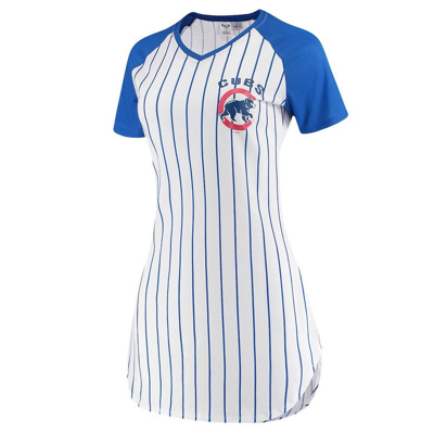 Concepts Sport Women's  White Chicago Cubs Vigor Pinstripe Nightshirt