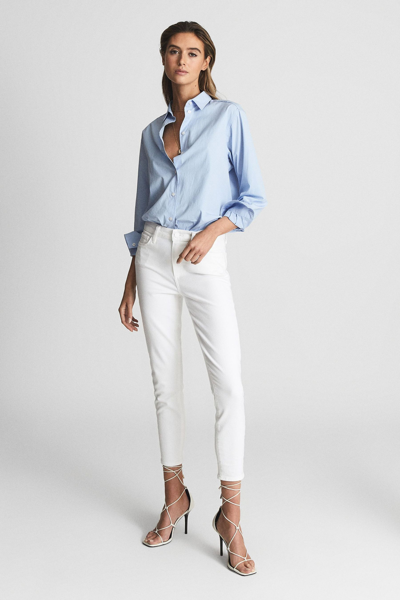 Reiss Cropped Skinny Jeans In White