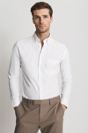 Reiss Mens White Cotton Soft Wash Button Down Oxford Shirt
