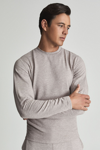 Reiss Adam Stretch-jersey Sweatshirt In Taupe Melange
