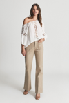 REISS LEENA - IVORY LACE DETAIL BLOUSE, US 8