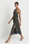 REISS BEDRUCKTES MIDIKLEID MIT AUSSCHNITT