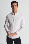 Reiss Meantime Melange Regular Fit Oxford Shirt In Camel
