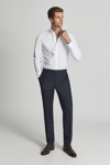 Reiss Storm Slim Fit Two Fold Twill Shirt In White