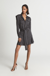 REISS KERRY - NAVY GEOMETRIC PRINT FLIPPY DRESS, US 8