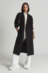 Reiss Olive Oversize Wool Blend Coat In Black
