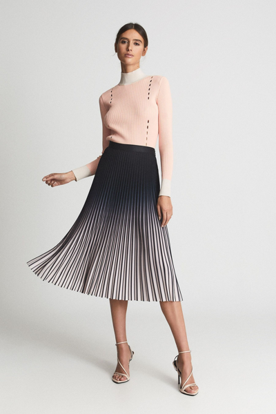 【海外限定】REISSスカート☆Black/Pink Marlie Petite Ombre Pl Reiss Marlie Ombre Pleated Skirt In Cream/black | ModeSens