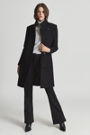 Reiss Marcie Wool Blend Coat In Black