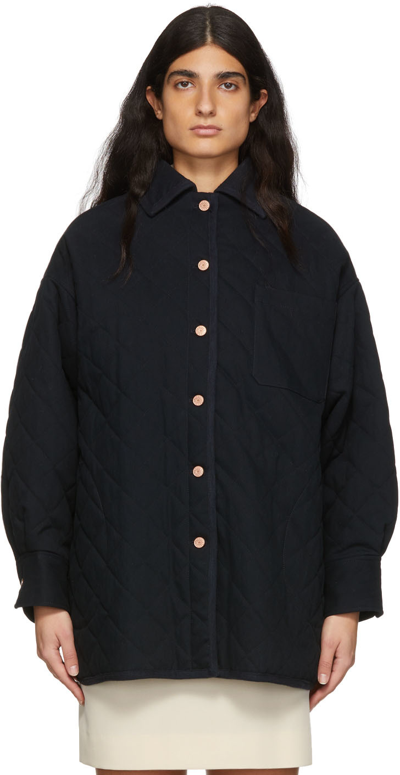 See By Chloé Quilted Shirt Jacket - Atterley In Ink Navy