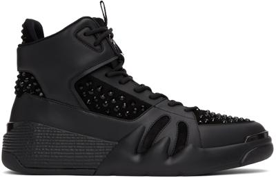 Giuseppe Zanotti Men's Talon Swarovski Crystals High-top Sneakers In Black