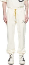 Rhude Logo-embroidered Drawstring Track Pants In Vtg White