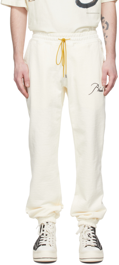 Rhude Off-white Cotton Lounge Pants