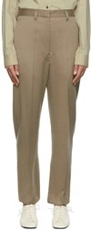 Lemaire Taupe Wool Trousers In 437 Taupe