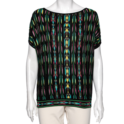 Pre-owned M Missoni Multicolor Perforated Pattern Knit Top S