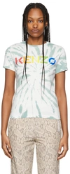Kenzo Logo-print Tie-dye T-shirt In 58a Mint