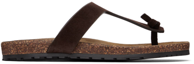 Saint Laurent Brown Suede Jimmy Sandals