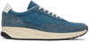 Common Projects Track 80 Leather-trimmed Suede And Ripstop Sneakers In Blue